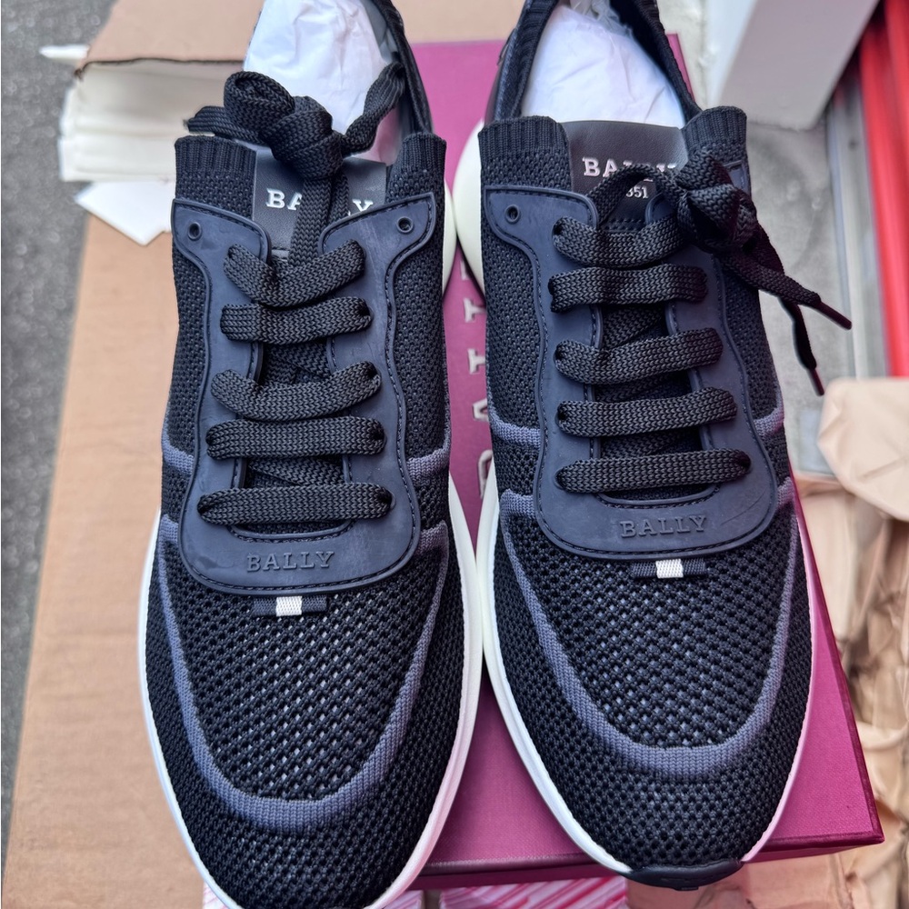 Bally Black Sneakers Sleek Mesh Design